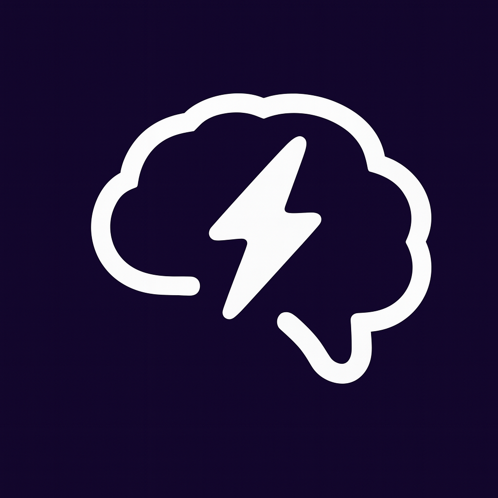 GradeGrind Logo - Brain with lightning bolt